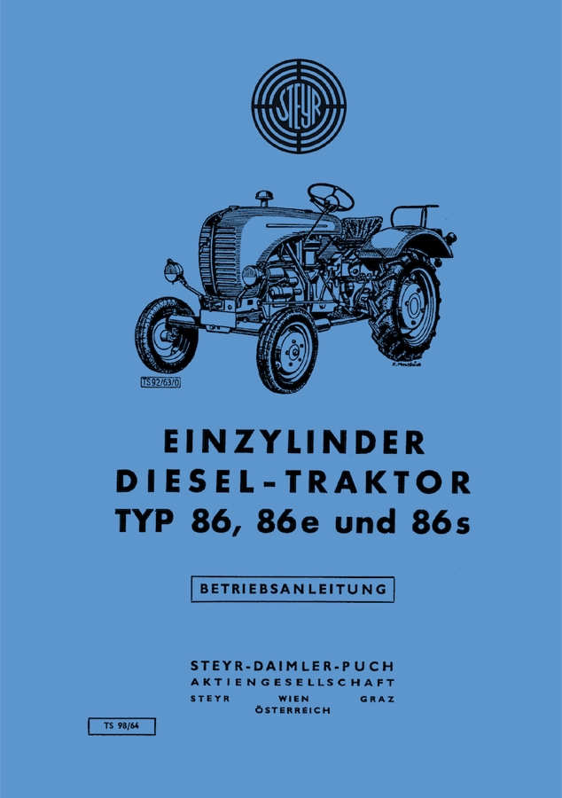 Betriebsanleitung Steyr Typ 86, 86e und 86s