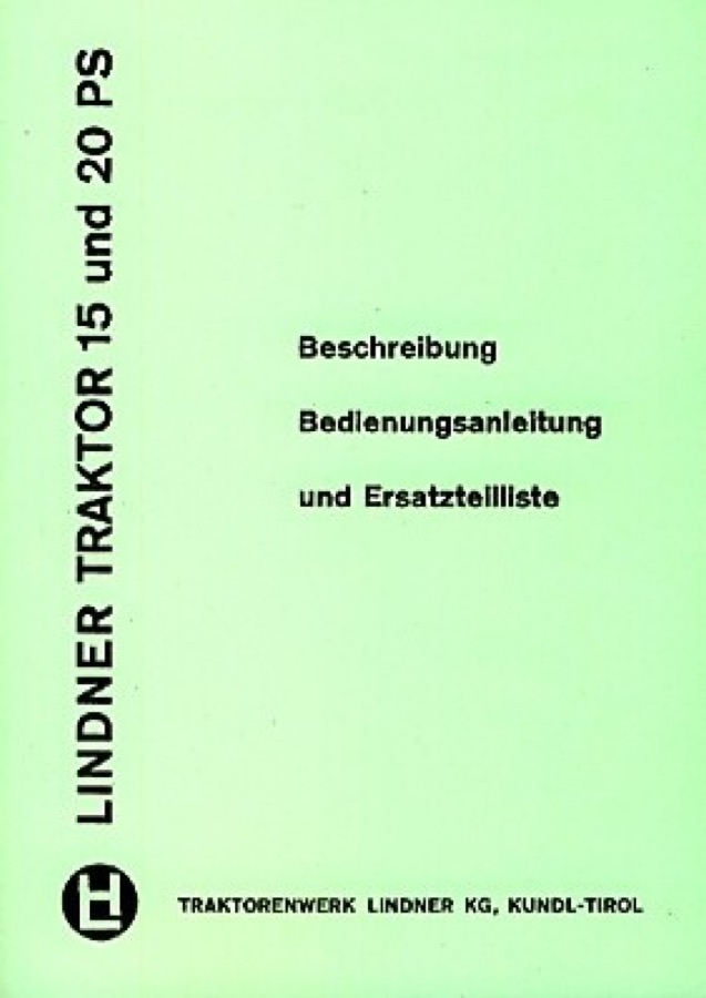 Betriebsanleitung Lindner L-15 PS/L 20 PS