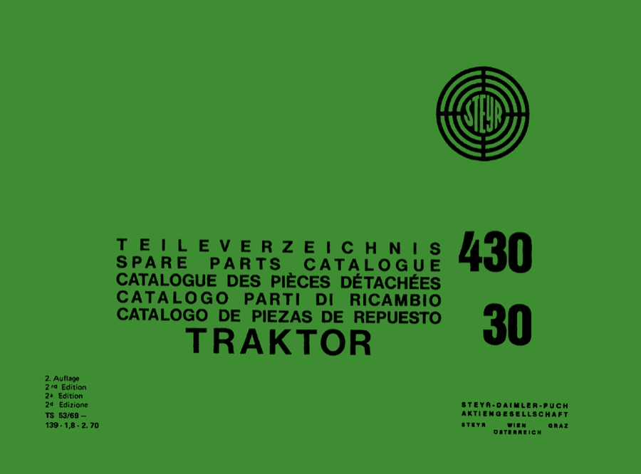 Ersatzteilbuch Steyr Typ 430 und 30