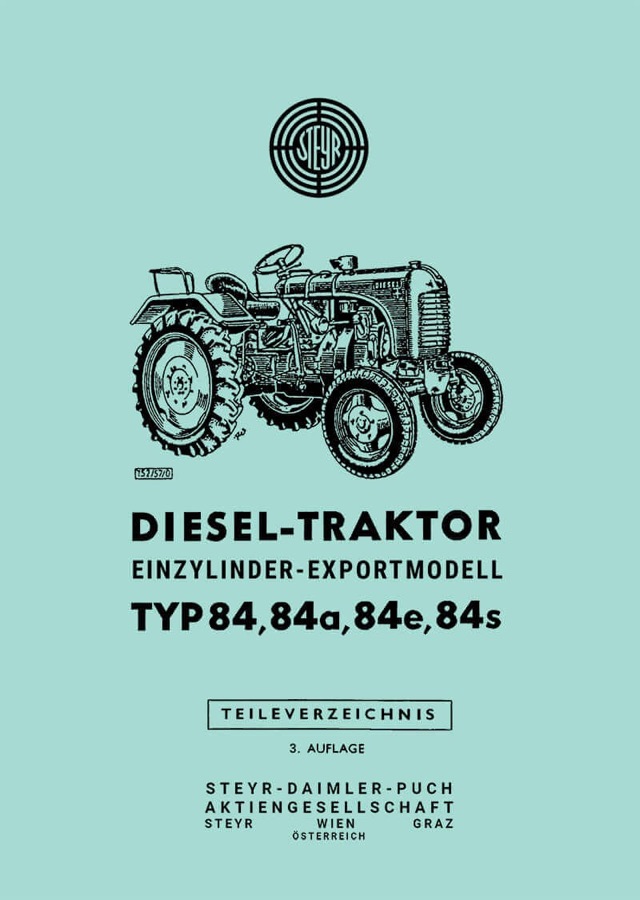 Ersatzteilbuch Steyr Typ 84, 84a, 84e und 84s