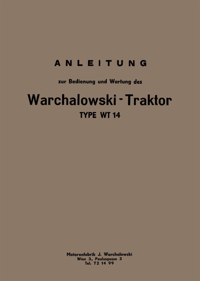 Betriebsanleitung Warchalowski WT 14