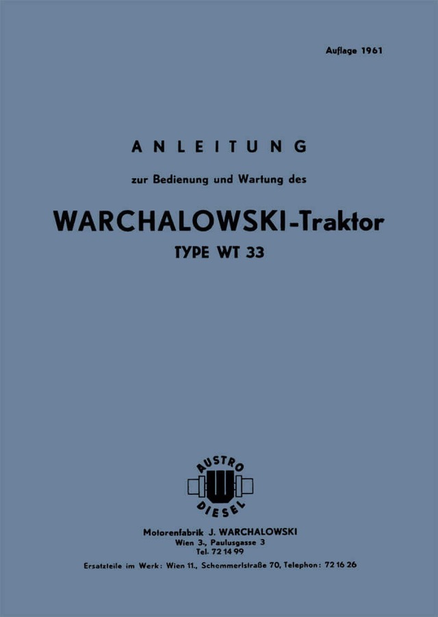 Betriebsanleitung Warchalowski WT 33