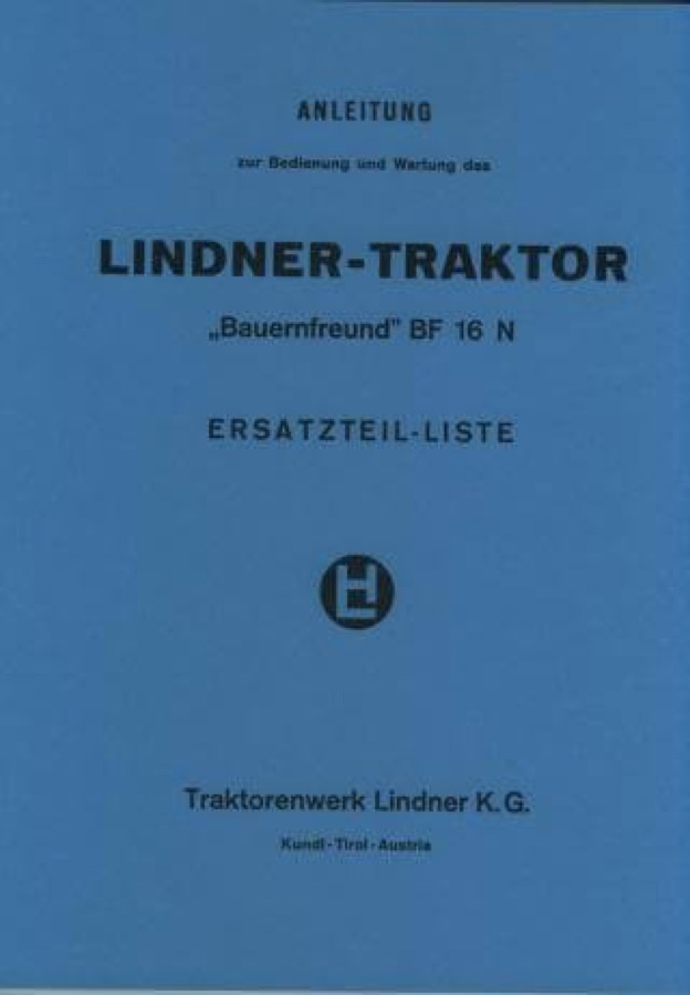 Betriebsanleitung Lindner Bauernfreund BF 16 N