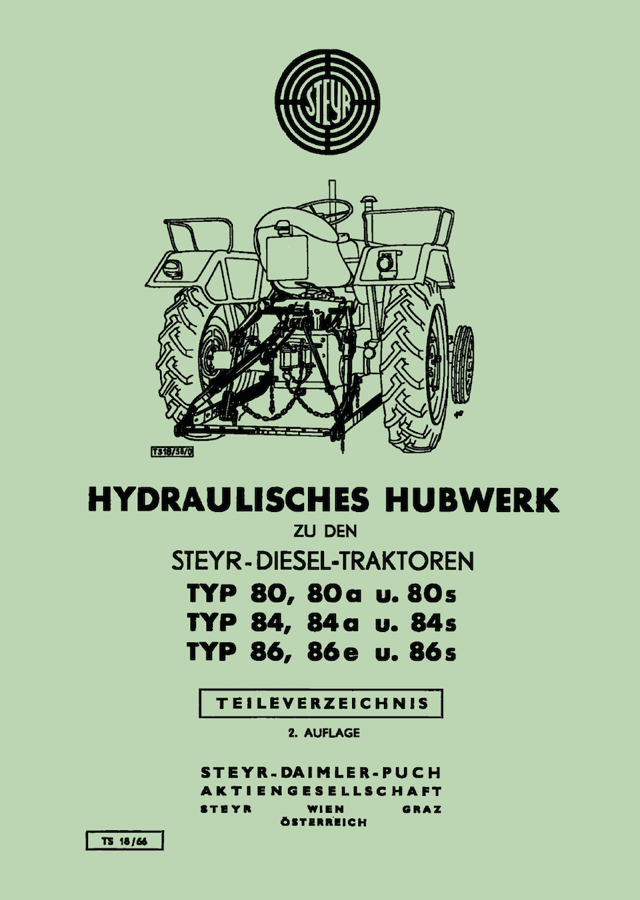 Ersatzteilbuch Steyr hydraulisches Hubwerk