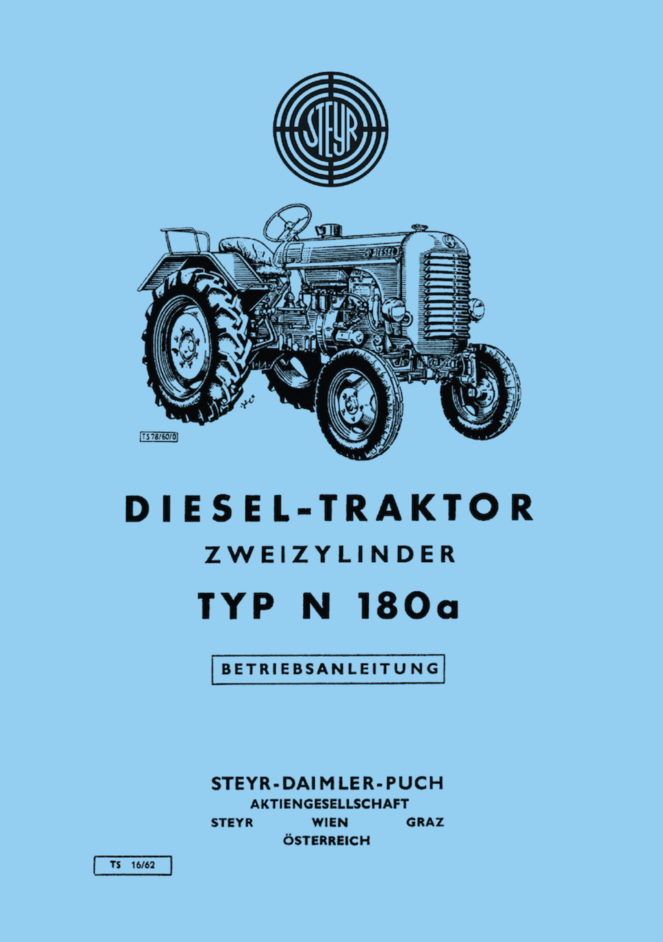 Betriebsanleitung Steyr Typ N180a im Oldtimer Traktor Ersatzteile Shop online kaufen