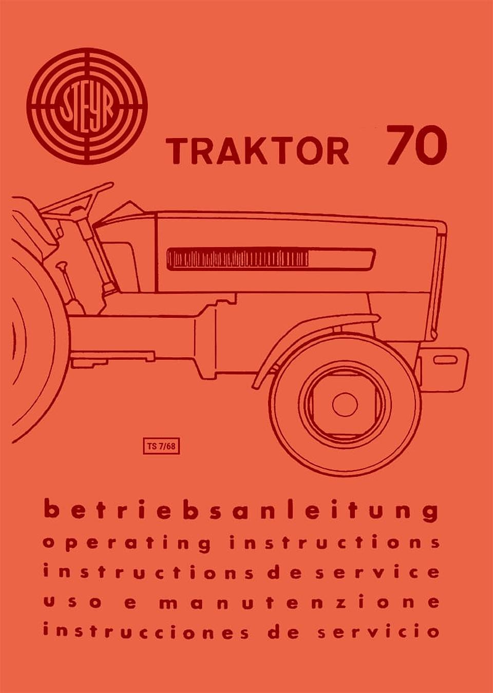 Betriebsanleitung Steyr Typ 70 im Oldtimer Traktor Ersatzteile Shop online kaufen