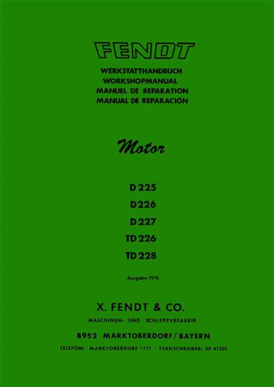 Reparaturhandbuch Fendt Motoren im Oldtimer Traktor Ersatzteile Shop online kaufen