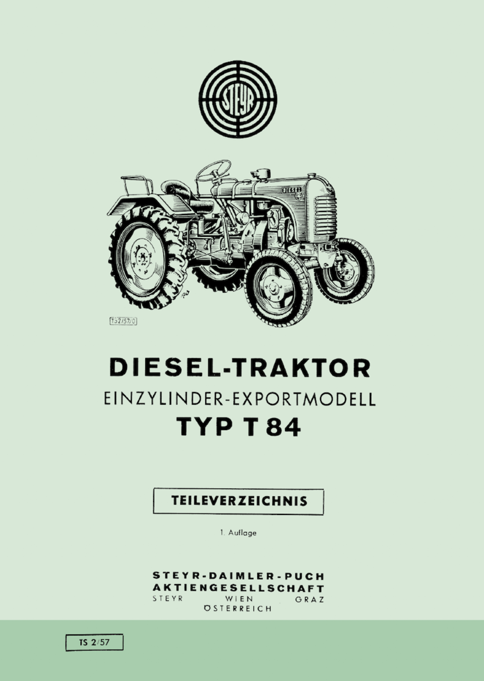 Ersatzteilbuch Steyr Typ 84 im Oldtimer Traktor Ersatzteile Shop online kaufen