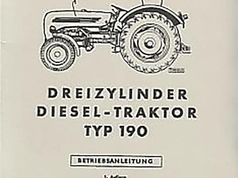 Betriebsanleitung Steyr Typ 190 im Oldtimer Traktor Ersatzteile Shop online kaufen