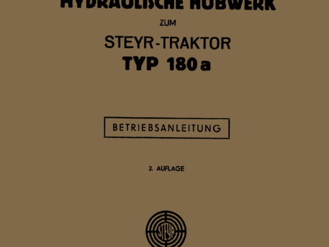 Betriebsanleitung Hydraulisches Hubwerk Typ 180 a im Oldtimer Traktor Ersatzteile Shop online kaufen