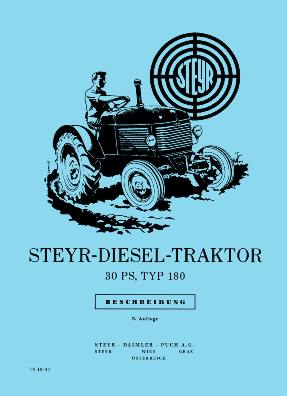 Betriebsanleitung Steyr Typ 180 30PS im Oldtimer Traktor Ersatzteile Shop online kaufen