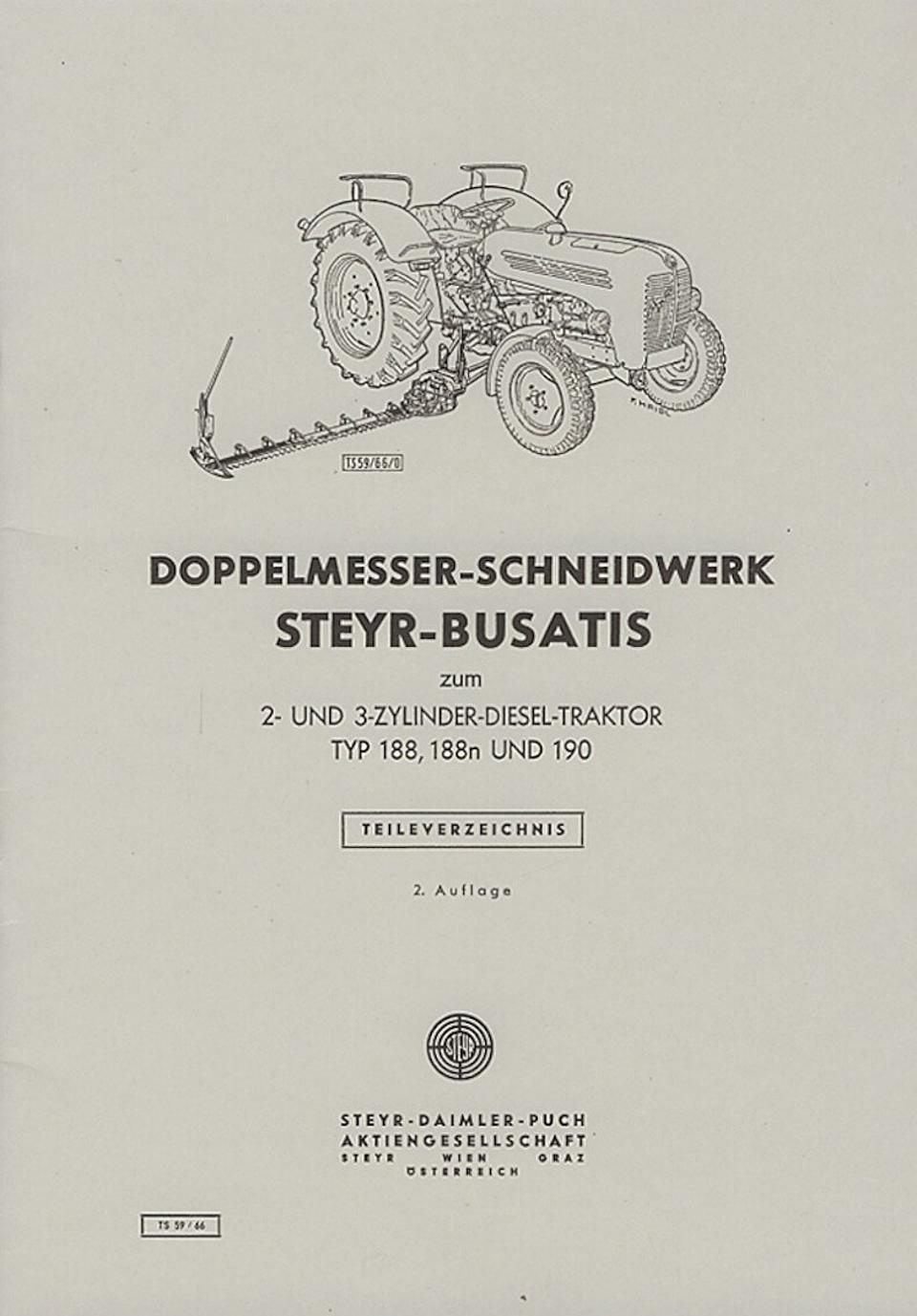Ersatzteilbuch Busatis zu Typ 188, 188n und 190 im Oldtimer Traktor Ersatzteile Shop online kaufen