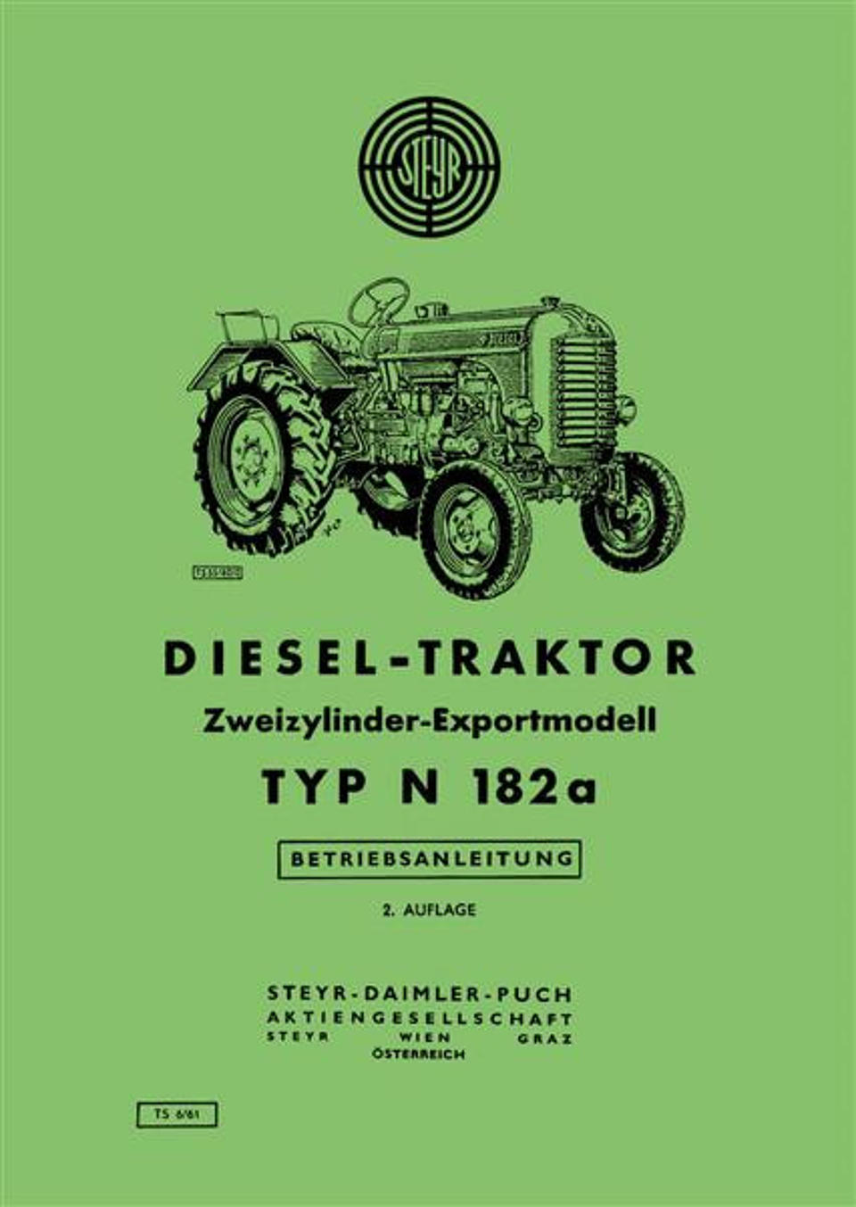 Betriebsanleitung Steyr N182a im Oldtimer Traktor Ersatzteile Shop online kaufen