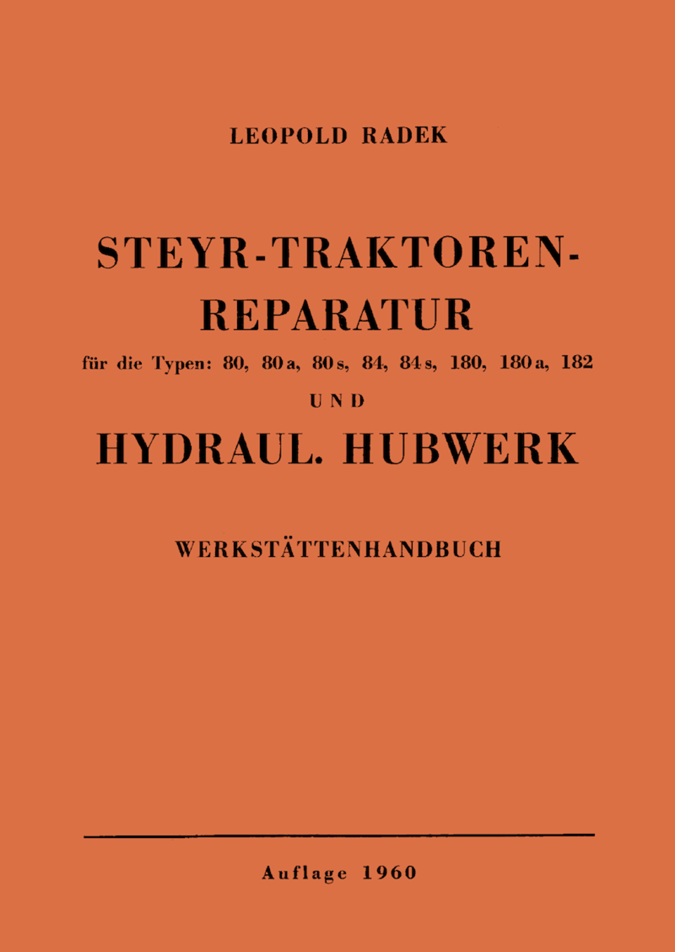 Reparaturhandbuch Steyr Typ 80-182 im Oldtimer Traktor Ersatzteile Shop online kaufen