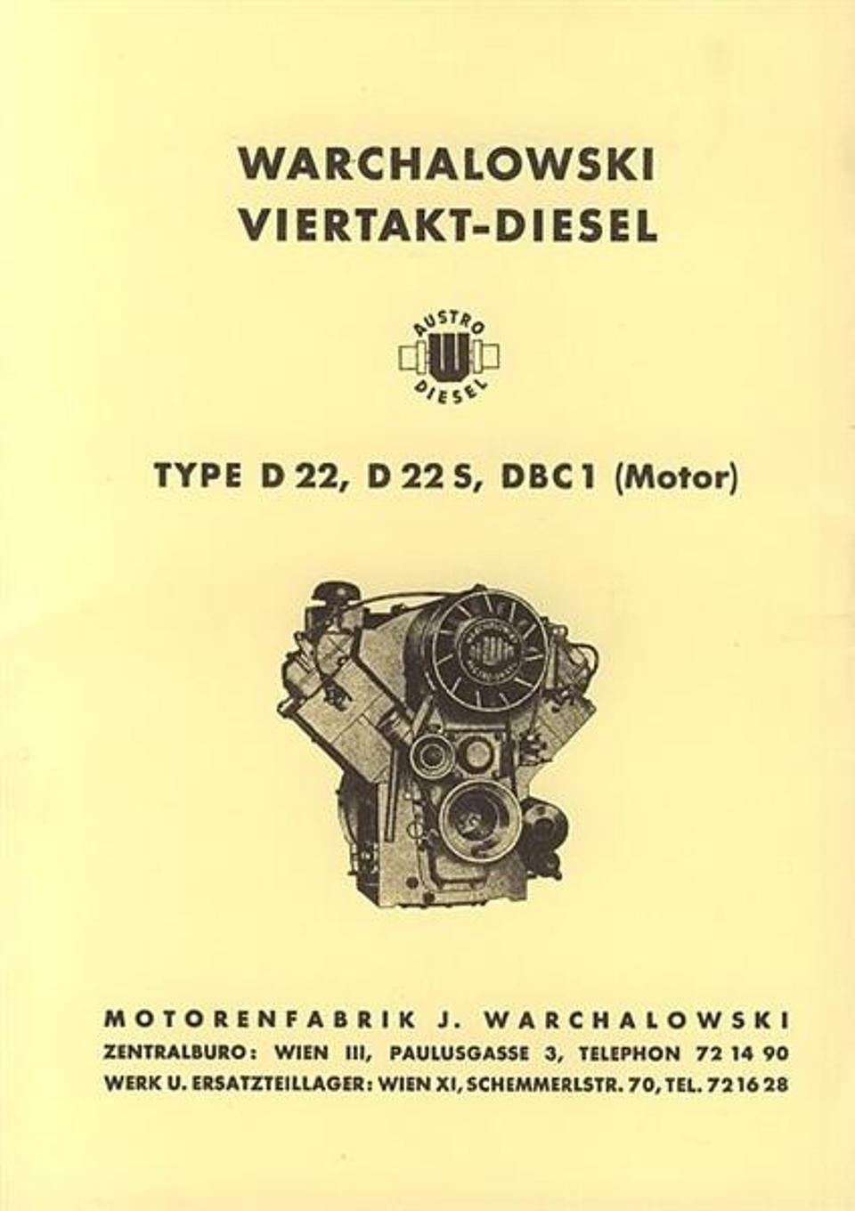 Ersatzteilbuch Warchalowski Motor D22, D22S und DBC1 im Oldtimer Traktor Ersatzteile Shop online kaufen