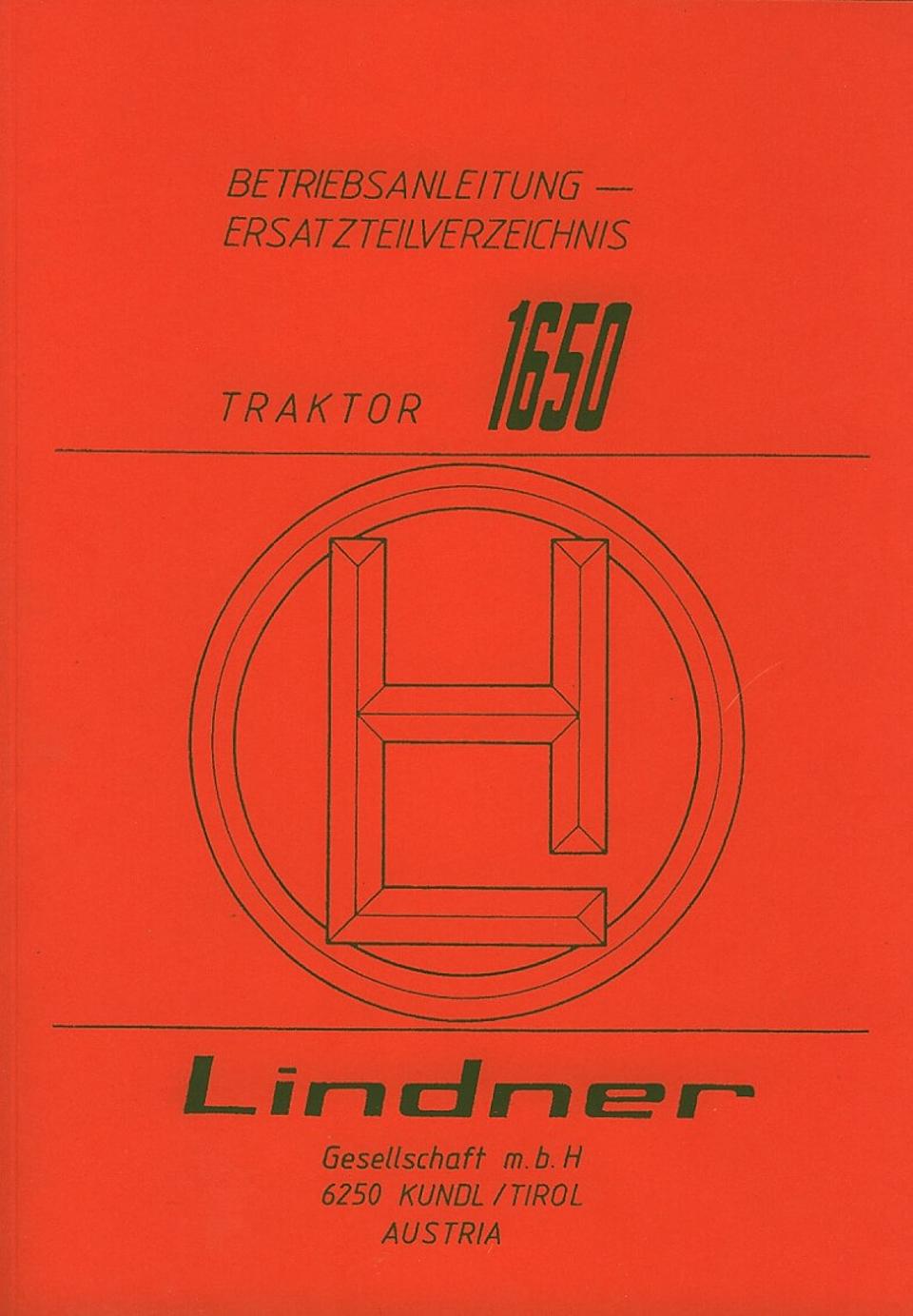 Betriebsanleitung Lindner 1650 im Oldtimer Traktor Ersatzteile Shop online kaufen
