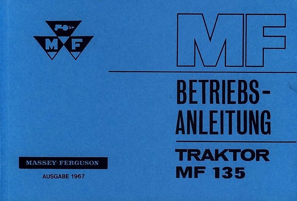 Betriebsanleitung MF 135 im Oldtimer Traktor Ersatzteile Shop online kaufen