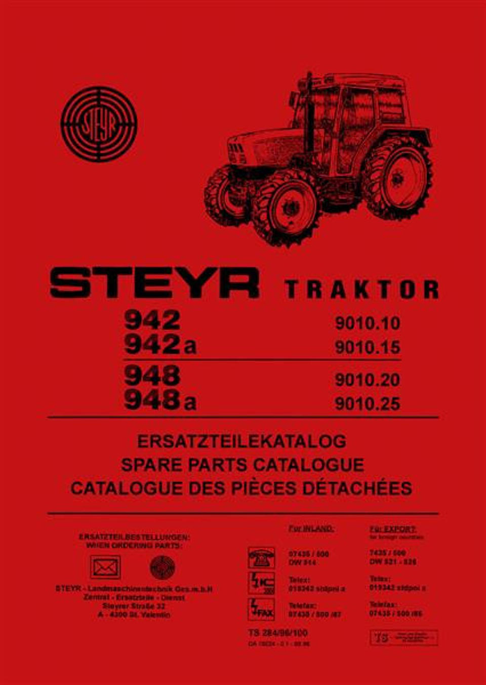 Ersatzteilbuch Steyr 942, 942a, 948 und 948a im Oldtimer Traktor Ersatzteile Shop online kaufen