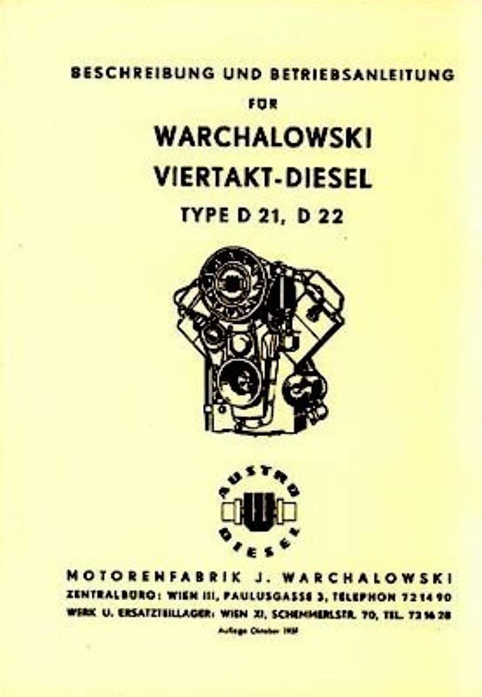 Betriebsanleitung Warchalowski D21 und D22 im Oldtimer Traktor Ersatzteile Shop online kaufen