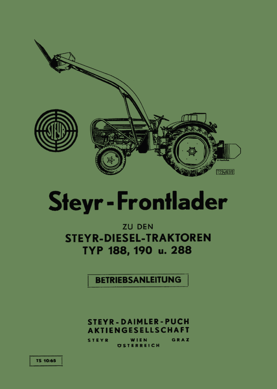 Betriebsanleitung Steyr Frontlader im Oldtimer Traktor Ersatzteile Shop online kaufen
