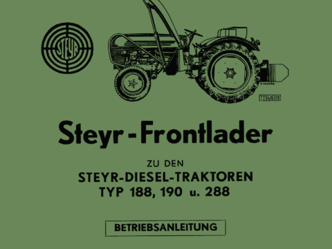 Betriebsanleitung Steyr Frontlader im Oldtimer Traktor Ersatzteile Shop online kaufen