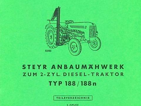 Ersatzteilbuch Steyr Anbaumähwerk Typ 188 und 188 n im Oldtimer Traktor Ersatzteile Shop online kaufen