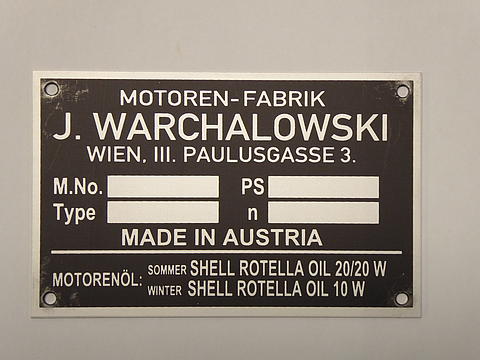 Baumusterschild im Oldtimer Traktor Ersatzteile Shop online kaufen