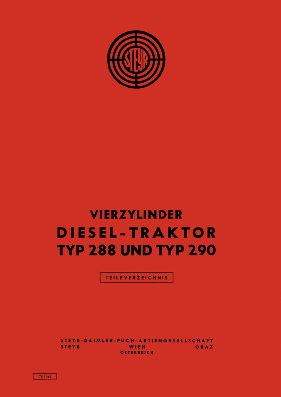 Ersatzteilbuch Steyr Typ 288 und 290 im Oldtimer Traktor Ersatzteile Shop online kaufen