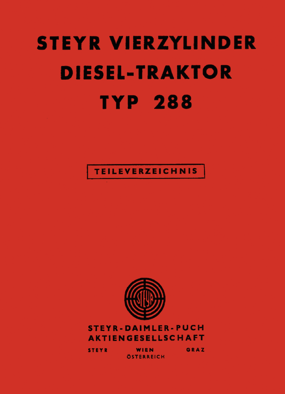 Ersatzteilbuch Steyr Typ 288 im Oldtimer Traktor Ersatzteile Shop online kaufen