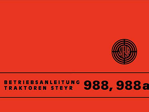 Betriebsanleitung Steyr 988 und 988a im Oldtimer Traktor Ersatzteile Shop online kaufen