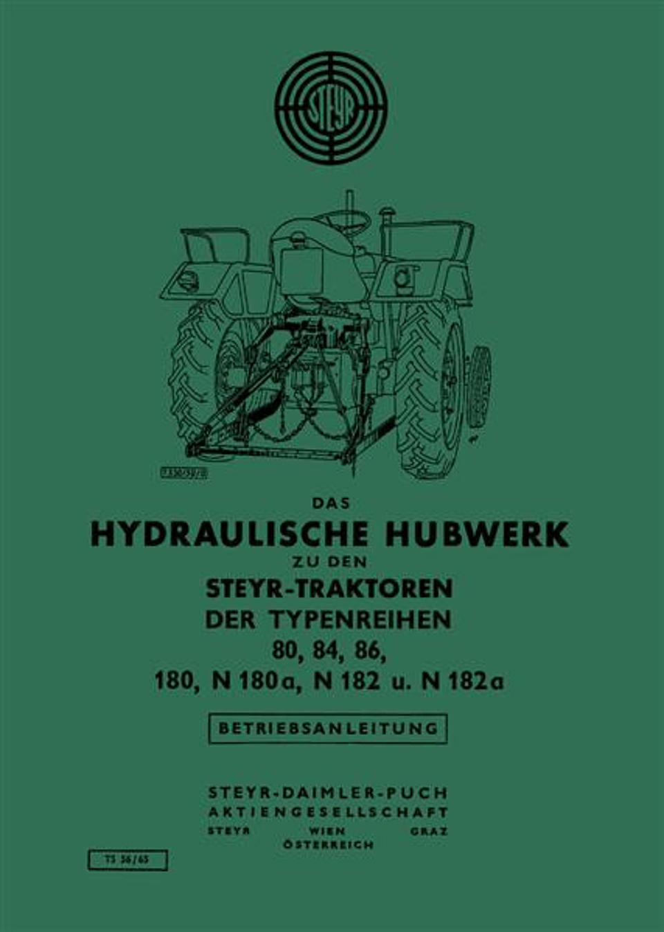 Betriebsanleitung Hydraulisches Hubwerk Typ 80, 84, 86, 180, N 180 a, N 182 und N 182 a im Oldtimer Traktor Ersatzteile Shop online kaufen