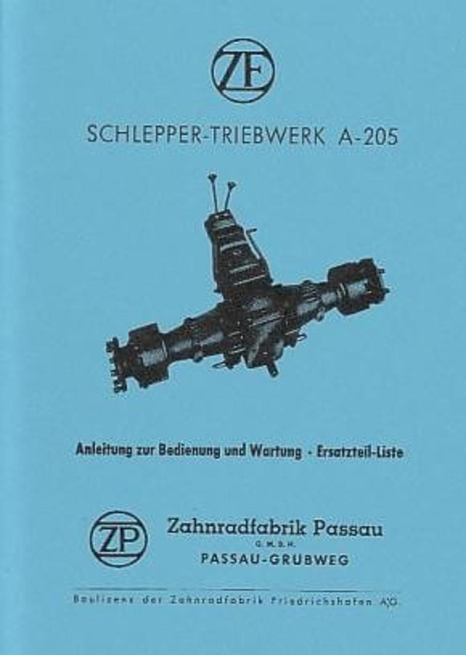 Betriebsanleitung ZF A-205 Schleppergetriebe im Oldtimer Traktor Ersatzteile Shop online kaufen