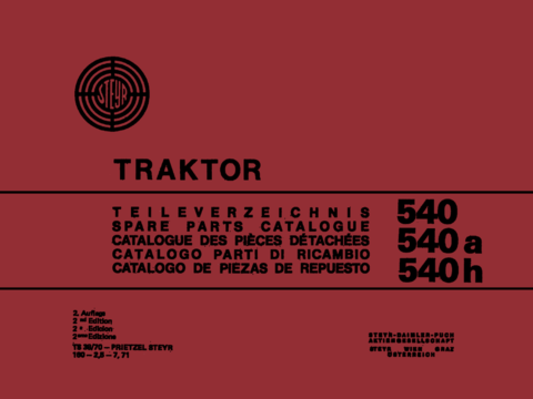 Ersatzteilbuch Steyr Typ 540 im Oldtimer Traktor Ersatzteile Shop online kaufen