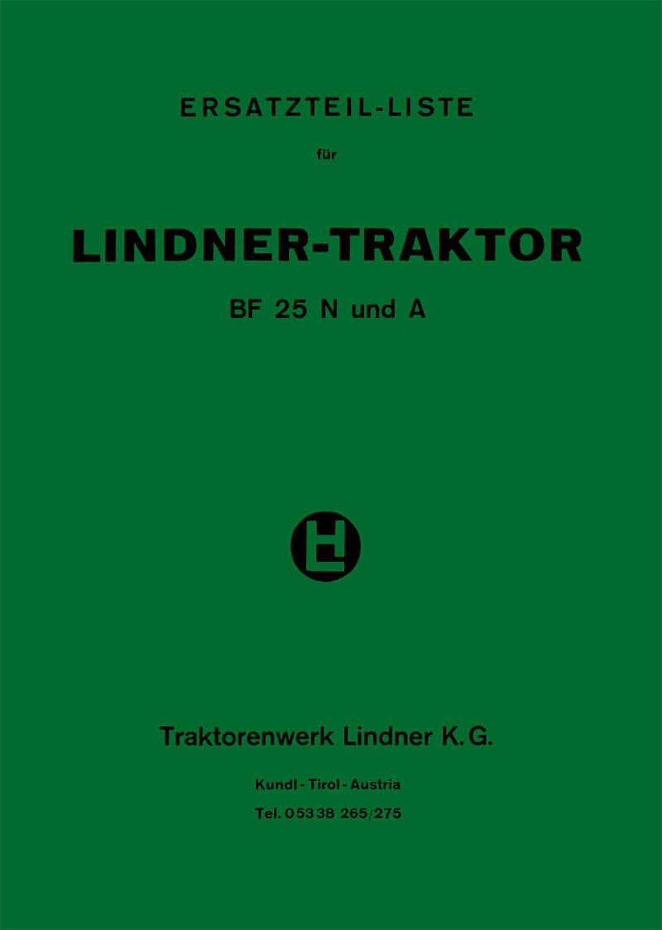 Betriebsanleitung Lindner BF25N/A im Oldtimer Traktor Ersatzteile Shop online kaufen