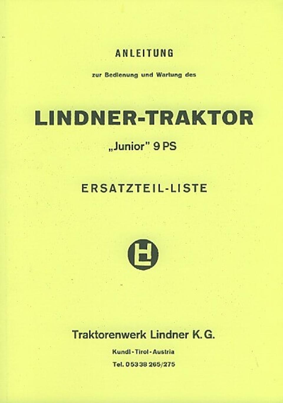 Betriebsanleitung Lindner Junior im Oldtimer Traktor Ersatzteile Shop online kaufen