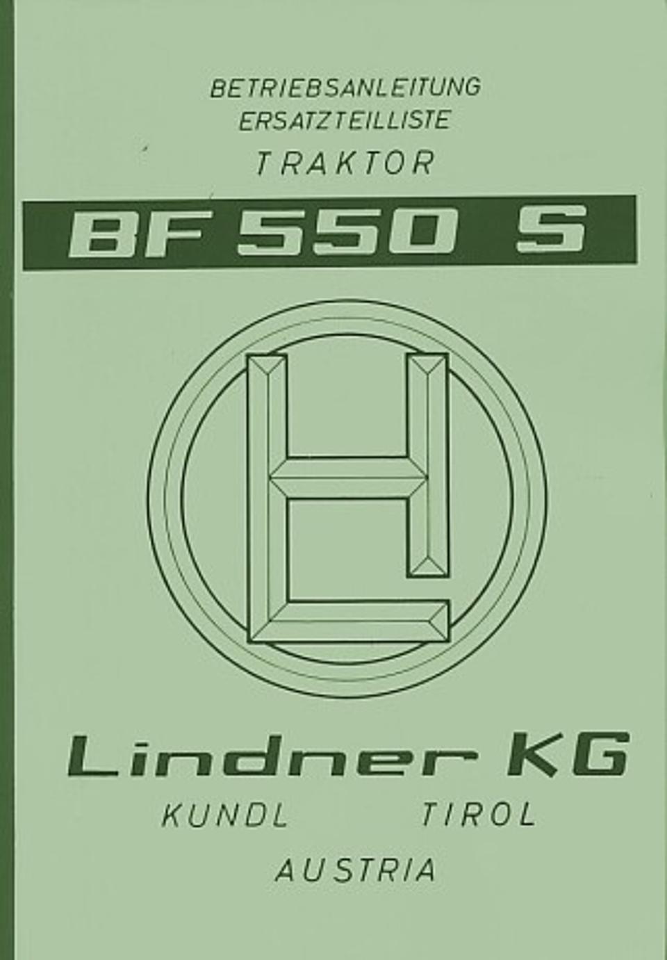 Betriebsanleitung Lindner BF 550 S/SN/SA im Oldtimer Traktor Ersatzteile Shop online kaufen