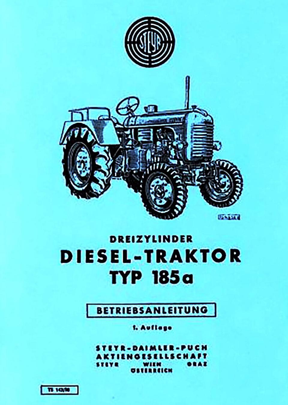 Betriebsanleitung Steyr Typ 185a im Oldtimer Traktor Ersatzteile Shop online kaufen