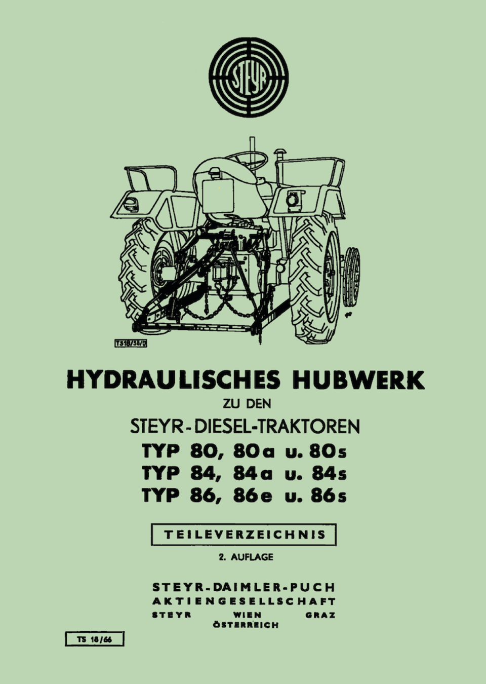 Ersatzteilbuch Steyr hydraulisches Hubwerk im Oldtimer Traktor Ersatzteile Shop online kaufen