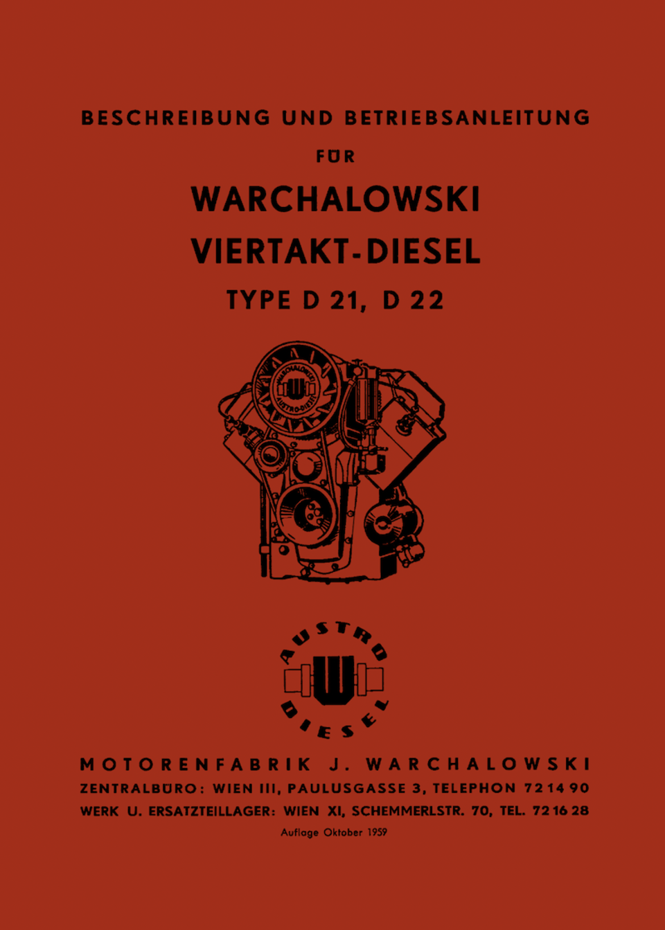 Betriebsanleitung Warchalowski D21, D22, D41 und D42 im Oldtimer Traktor Ersatzteile Shop online kaufen