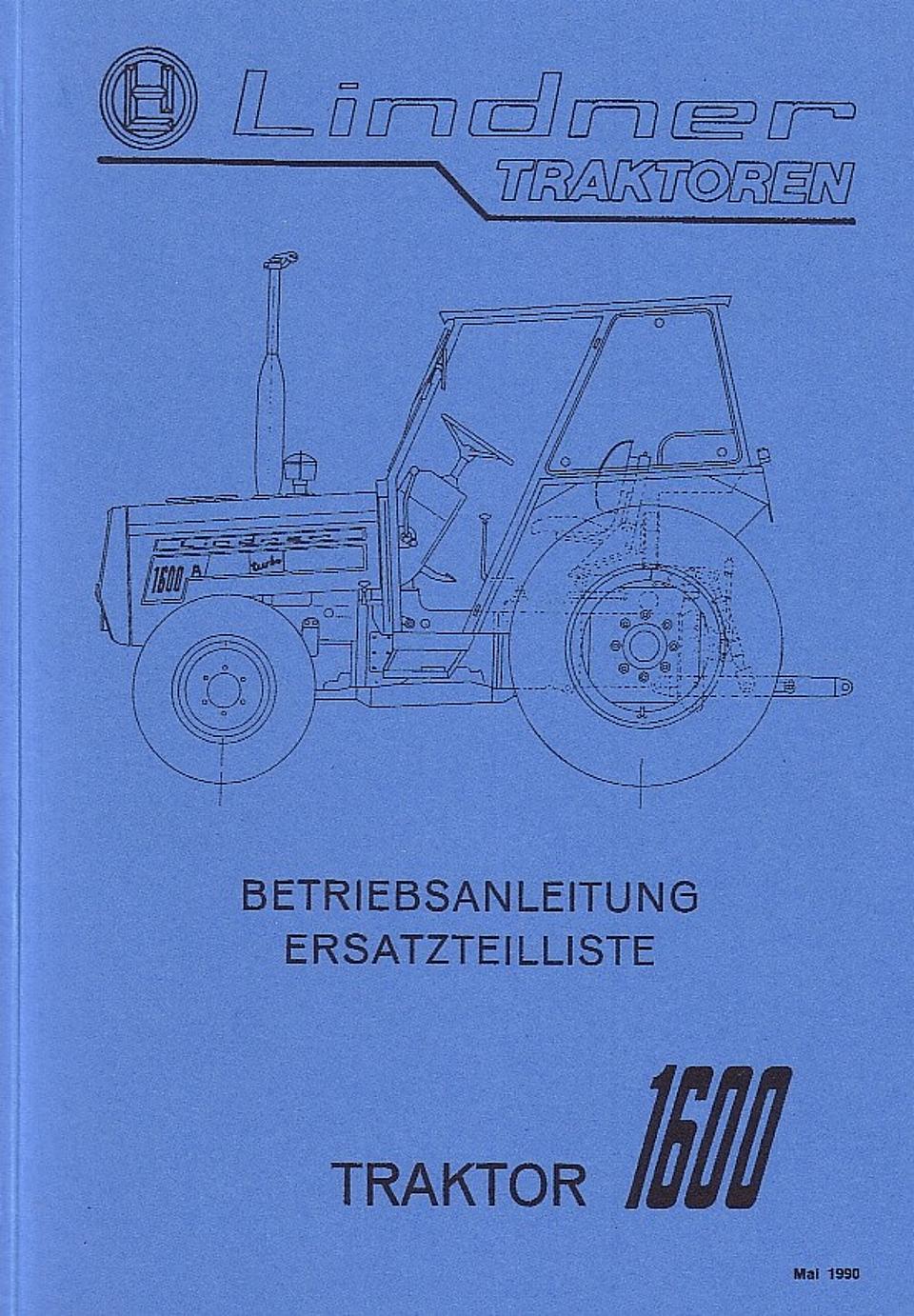 Betriebsanleitung Lindner 1600 im Oldtimer Traktor Ersatzteile Shop online kaufen