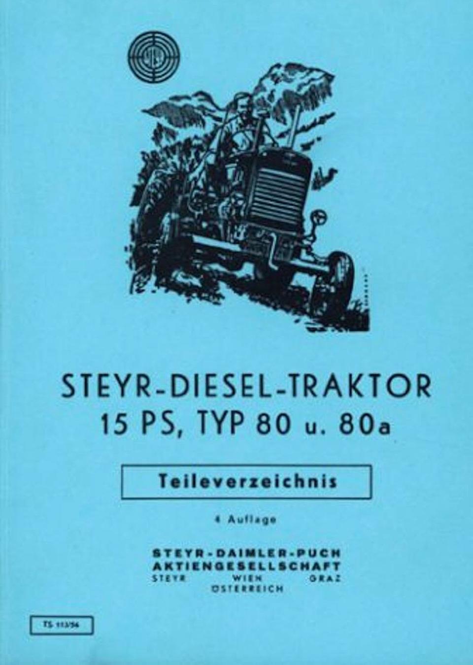 Ersatzteilbuch Steyr Typ 80 und 80a im Oldtimer Traktor Ersatzteile Shop online kaufen