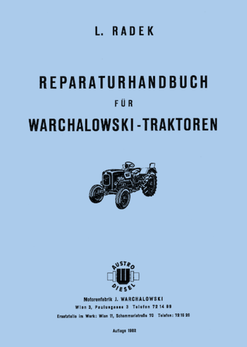 Reparaturhandbuch Warchalowski im Oldtimer Traktor Ersatzteile Shop online kaufen
