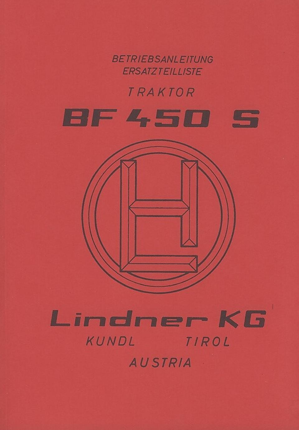 Ersatzteilbuch Lindner BF 450 S/SN/SA im Oldtimer Traktor Ersatzteile Shop online kaufen